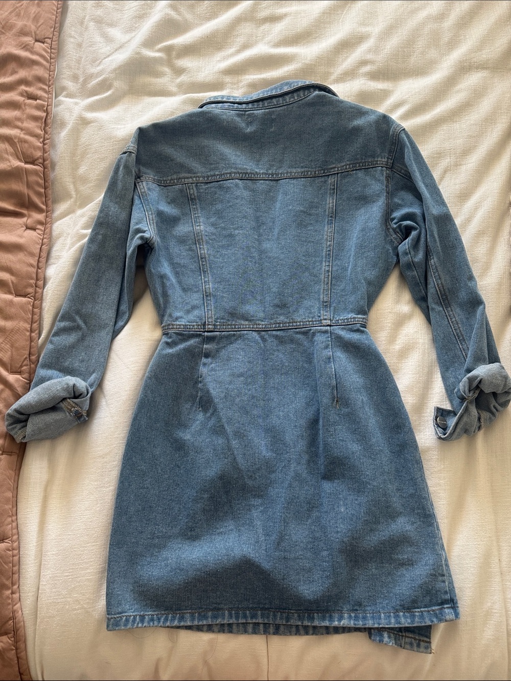 superdown Light Blue Denim Button-Front Mini Dress - Picture 3 of 3
